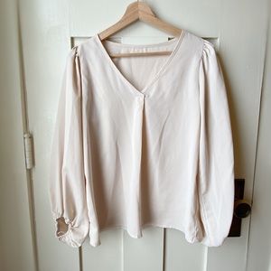 Blush V-neck Blouse